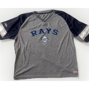 Tampa Bay Rays MLB V-neck Athletic T-Shirt Short Sleeve Men's‎ Size XL